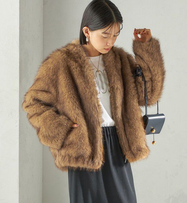 SHIPS for women「フェイク ファー コクーン ブルゾン」|その他|