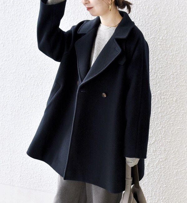 SHIPS any「【WEB限定】SHIPS any: PURE WOOL スタンド & テーラード ハーフ コート」|その他|