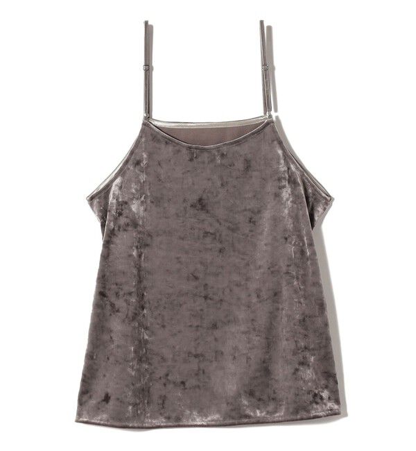 SHIPS for women「〈手洗い可能〉スノー クラッシュ ポリエステル ベロア サイド スリット キャミ」|キャミソール|