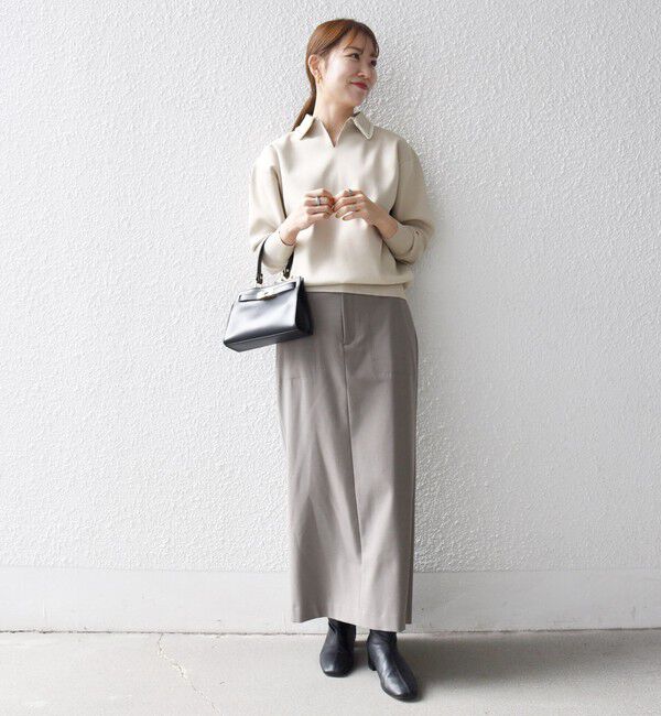 SHIPS any「SHIPS any:〈手洗い可能〉パール モチーフ 襟付き スキッパー ニット プルオーバー」|ニット・セーター|