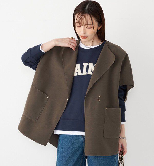 SHIPS Colors 「SHIPS Colors:ダブルフェイス ウールライク オーバー ジレ」|ダウンベスト・ベスト|