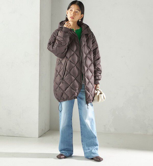 SHIPS for women「【SHIPS別注】Wai+ &times; TAION:〈手洗い可能〉ミディ ダウン コート」|ダウン|