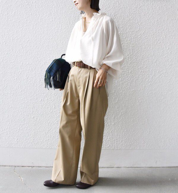 SHIPS for women「〈手洗い可能〉シアー タンブラー リボン デザイン 長袖 ブラウス」|シャツ・ブラウス|