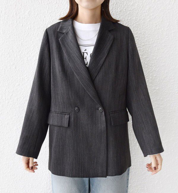 SHIPS for women「〈手洗い可能〉ウール 調 合繊 ダブル ジャケット」|テーラードジャケット|