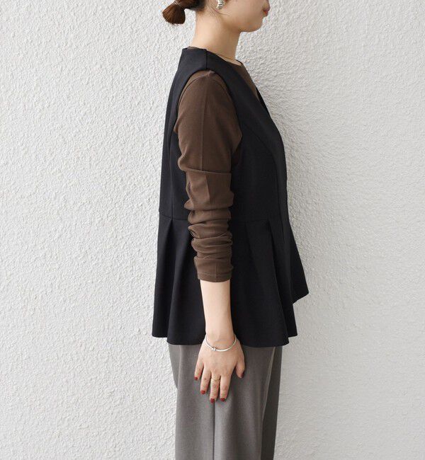 SHIPS Colors 「SHIPS Colors:〈手洗い可能〉ウールライク ペプラムベスト 2（セットアップ対応可能）◇」|ベスト・ジレ|