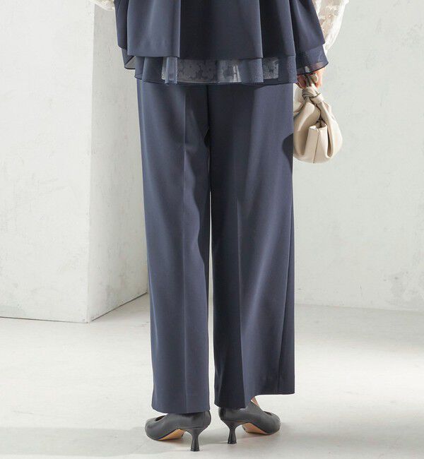 SHIPS for women「〈手洗い可能〉ダブル クロス セミ ワイド パンツ（セレモニー対応可）」|その他|