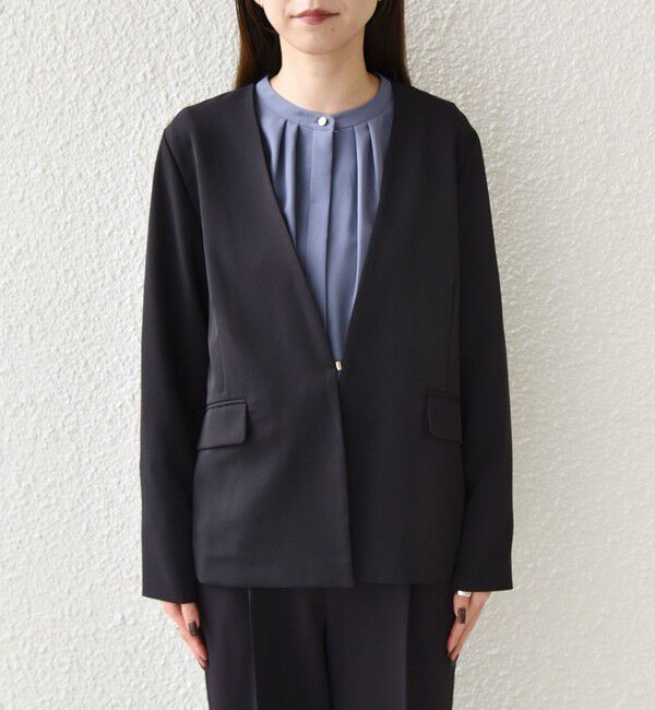 SHIPS Colors 「SHIPS Colors:〈手洗い可能〉2WAY ストレッチ Vカラー ジャケット（セットアップ対応可能）◇」|ノーカラージャケット|