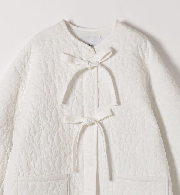 SHIPS any「SHIPS any: キルティング ステッチ ノーカラー ミディ コート」|ノーカラーコート|