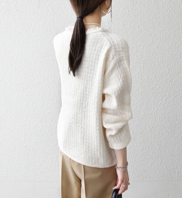 SHIPS any「SHIPS any:〈手洗い可能〉ツイード ライク フリンジ ニット ジャケット カーディガン」|カーディガン|