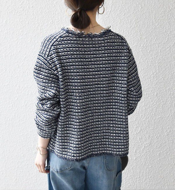 SHIPS any「SHIPS any:〈手洗い可能〉ツイード ライク フリンジ ニット ジャケット カーディガン」|カーディガン|