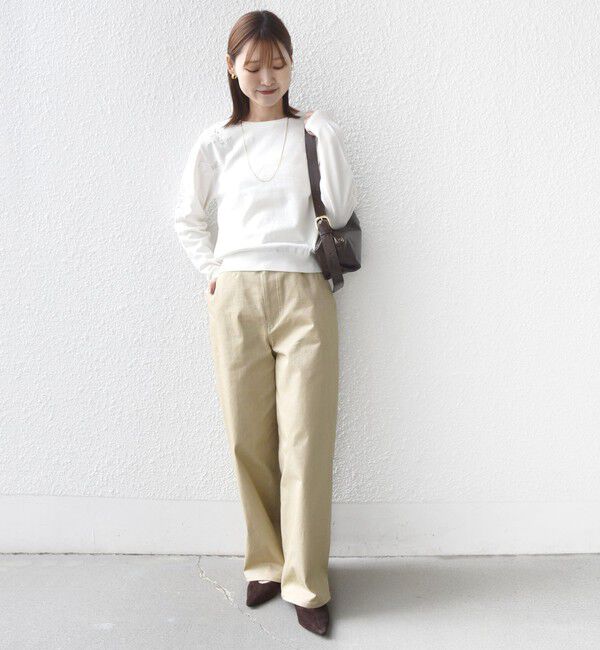 SHIPS for women「【WEB限定】〈手洗い可能〉ショルダー レース コンビ ニット プルオーバー」|ニット・セーター|