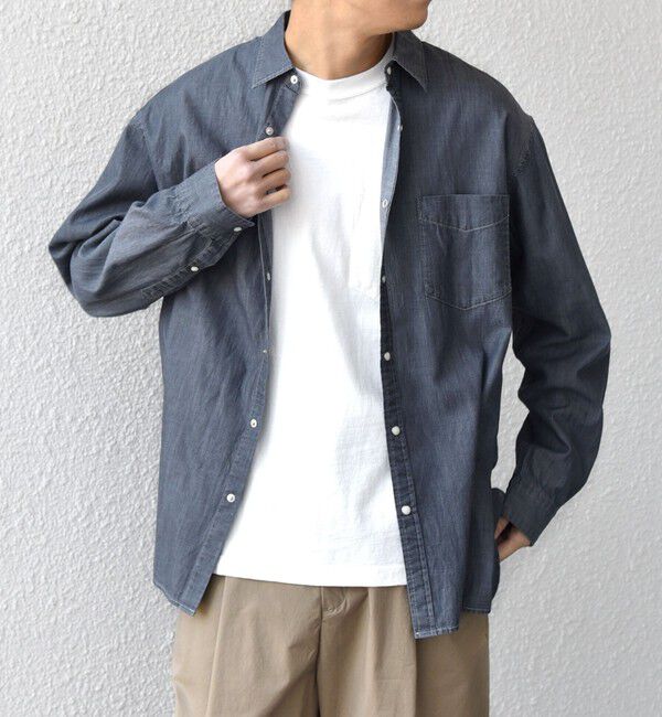 SHIPS any「SHIPS any: 3.5oz スーパーライト デニム スナップ ボタン リラックス シャツ◇」|シャツ・ブラウス|