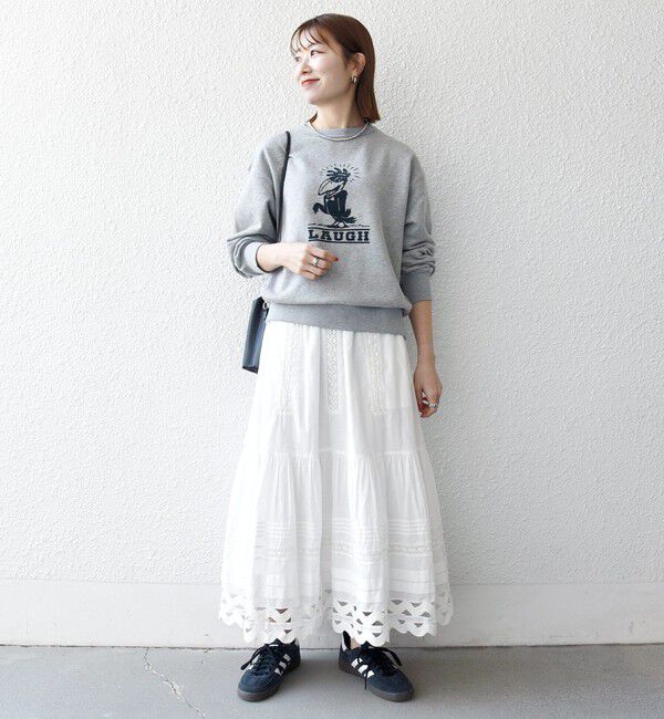 SHIPS any「《一部追加予約》SHIPS any:〈洗濯機可能〉キャンブリック レース ギャザー ボリューム スカート」|スカート|