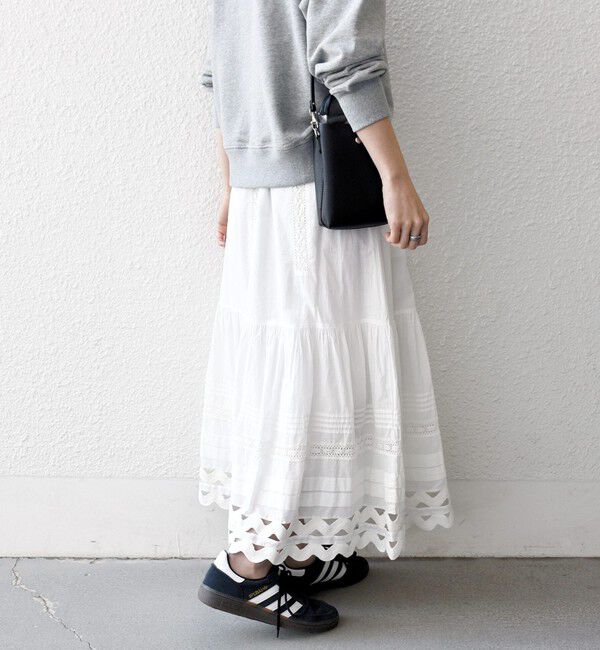 SHIPS any「《一部追加予約》SHIPS any:〈洗濯機可能〉キャンブリック レース ギャザー ボリューム スカート」|スカート|