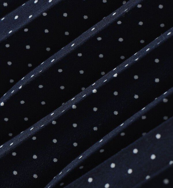 SHIPS any「SHIPS any:〈手洗い可能〉ドット バンドカラー プリーツ ロング ワンピース」|ワンピース|