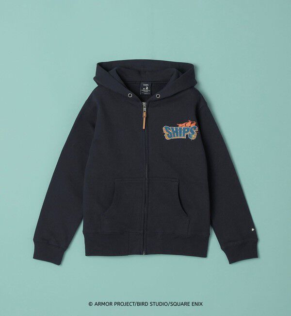 SHIPS KIDS「DQVIIR &times; SHIPS:110～150cm ロゴ ZIP フーディー〈KIDS〉」|パーカー|ネイビー