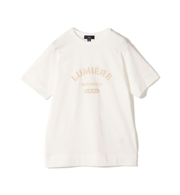 SHIPS for women「SHIPS Primary Navy Label:LUMIERE フロッキー プリント TEE」|Tシャツ・カットソー|オフホワイト