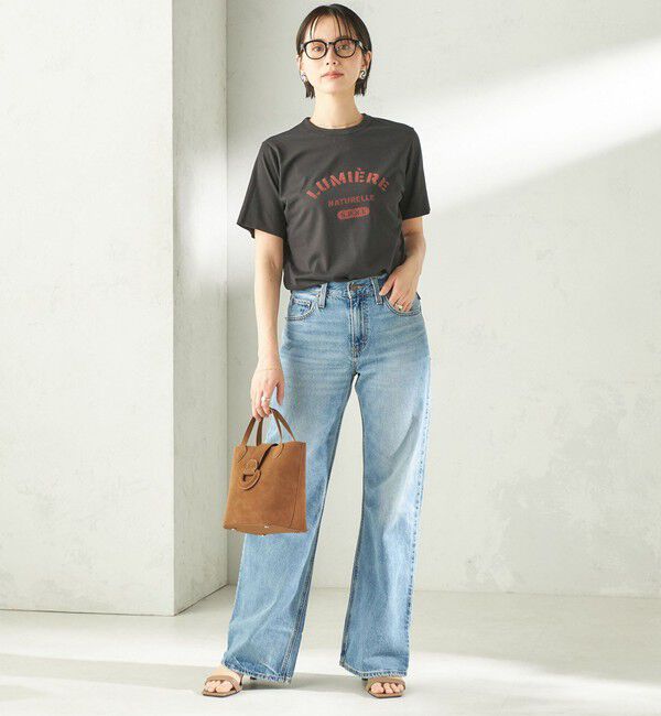 SHIPS for women「SHIPS Primary Navy Label:LUMIERE フロッキー プリント TEE」|Tシャツ・カットソー|