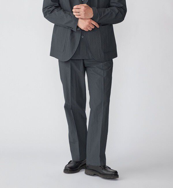 SHIPS「SHIPS:〈洗濯機可能〉CO+ ノープリーツ パンツ(セットアップ対応)」|スラックス|ダークグレー