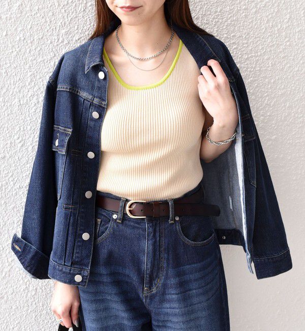 SHIPS Colors 「SHIPS Colors:〈手洗い可能〉配色 ニット リブ タンクトップ◇」|タンクトップ|