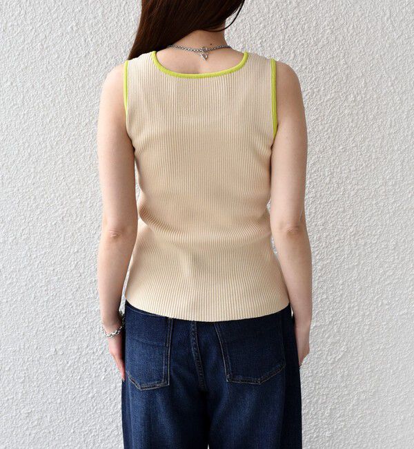 SHIPS Colors 「SHIPS Colors:〈手洗い可能〉配色 ニット リブ タンクトップ◇」|タンクトップ|
