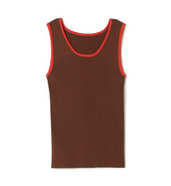 SHIPS Colors 「SHIPS Colors:〈手洗い可能〉配色 ニット リブ タンクトップ◇」|タンクトップ|ブラウン