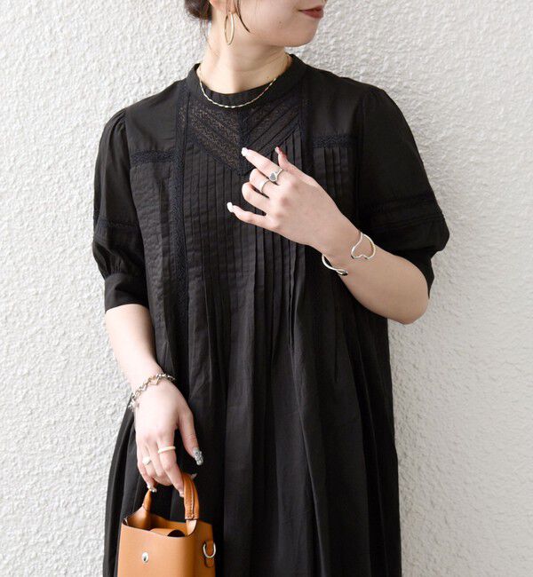 SHIPS any「《一部追加予約》SHIPS any:〈洗濯機可能〉キャンブリック レース ピンタック パフスリーブ ワンピース」|ワンピース|