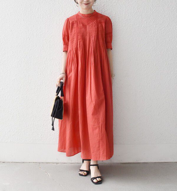 SHIPS any「《一部追加予約》SHIPS any:〈洗濯機可能〉キャンブリック レース ピンタック パフスリーブ ワンピース」|ワンピース|