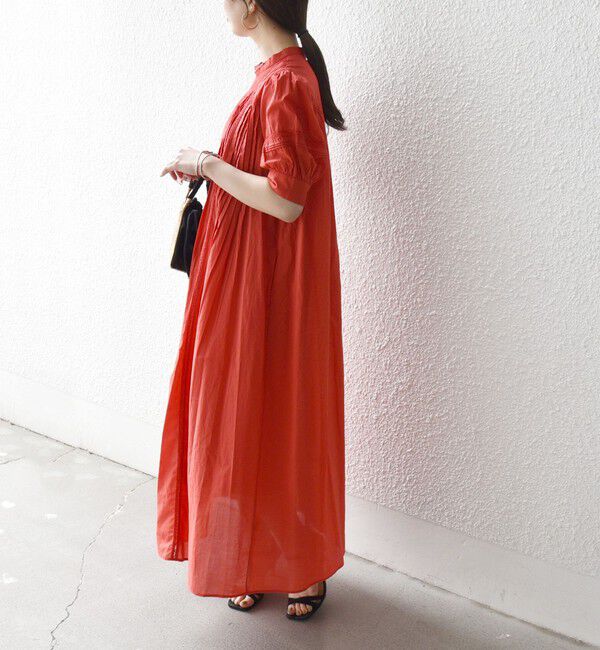 SHIPS any「《一部追加予約》SHIPS any:〈洗濯機可能〉キャンブリック レース ピンタック パフスリーブ ワンピース」|ワンピース|