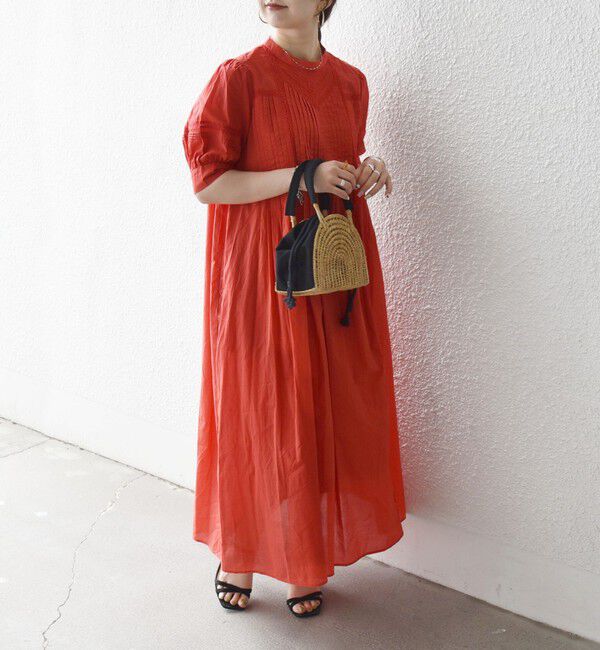 SHIPS any「《一部追加予約》SHIPS any:〈洗濯機可能〉キャンブリック レース ピンタック パフスリーブ ワンピース」|ワンピース|