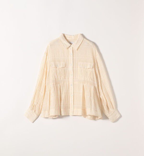 SHIPS any「SHIPS any:〈手洗い可能〉シアー チェック レギュラーカラー ペプラム シャツ」|シャツ・ブラウス|