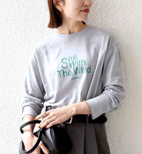 SHIPS any「【SHIPS any別注】monmimi:〈洗濯機可能〉ロゴ プリント ロンTEE 26SS」|Tシャツ・カットソー|