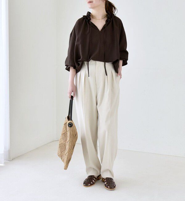 quaranciel「【美シルエット/ウエストゴム】quaranciel:〈通気性/遮熱/吸水速乾〉イージー テーパード パンツ」|その他|