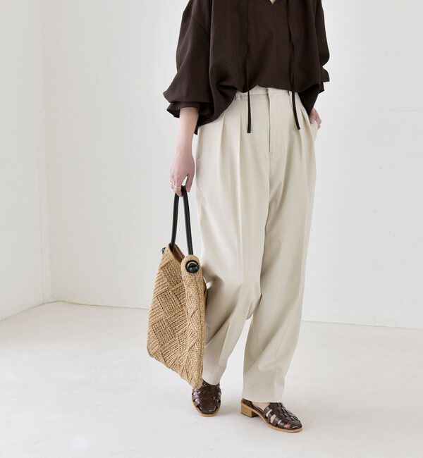 quaranciel「【美シルエット/ウエストゴム】quaranciel:〈通気性/遮熱/吸水速乾〉イージー テーパード パンツ」|その他|