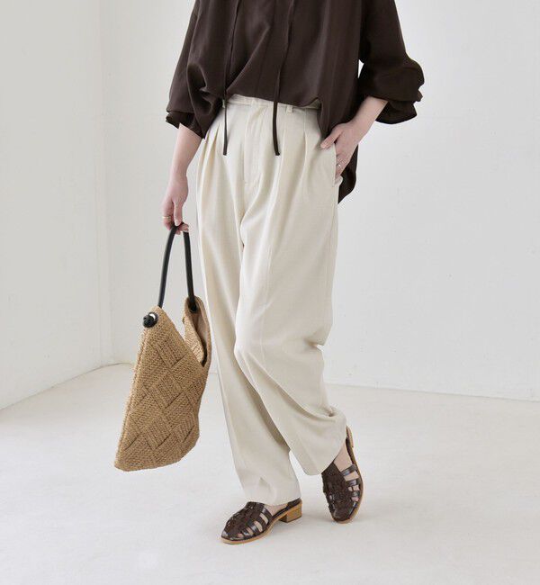 quaranciel「【美シルエット/ウエストゴム】quaranciel:〈通気性/遮熱/吸水速乾〉イージー テーパード パンツ」|その他|