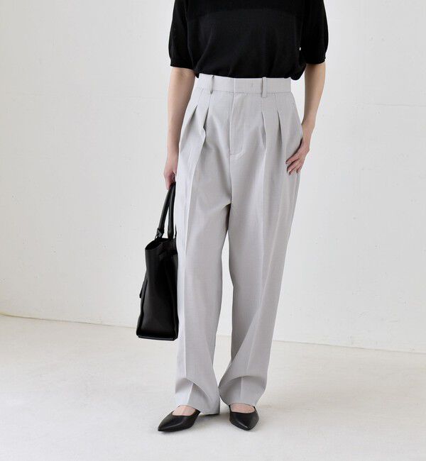 quaranciel「【美シルエット/ウエストゴム】quaranciel:〈通気性/遮熱/吸水速乾〉イージー テーパード パンツ」|その他|