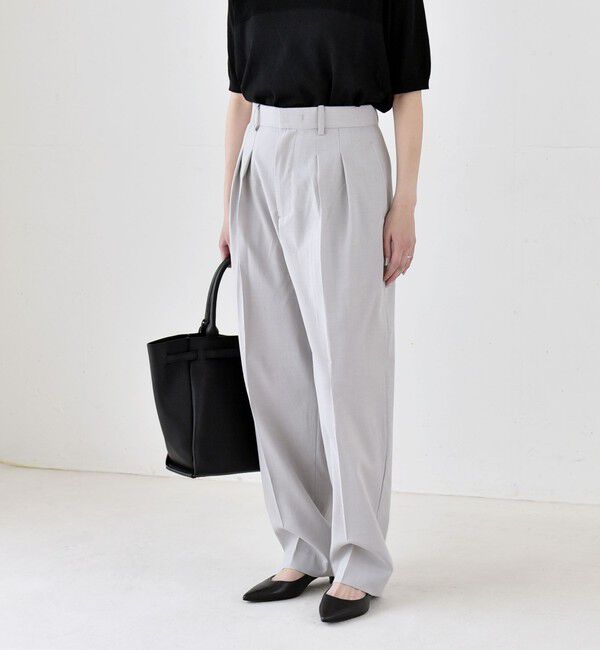 quaranciel「【美シルエット/ウエストゴム】quaranciel:〈通気性/遮熱/吸水速乾〉イージー テーパード パンツ」|その他|