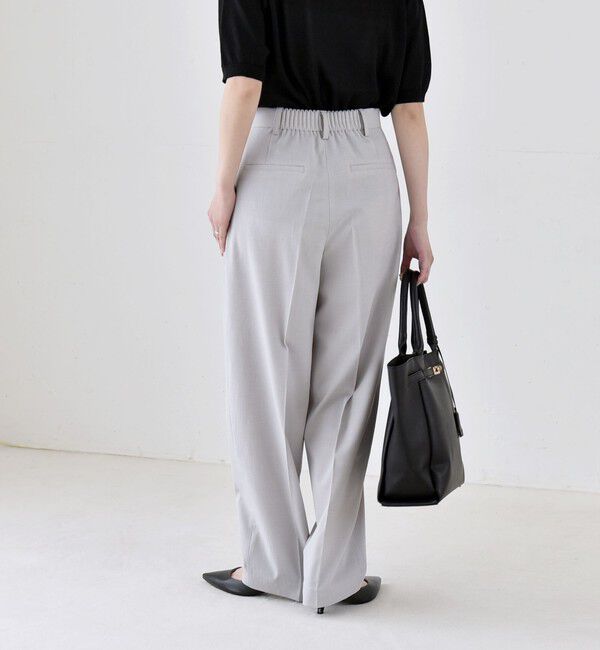 quaranciel「【美シルエット/ウエストゴム】quaranciel:〈通気性/遮熱/吸水速乾〉イージー テーパード パンツ」|その他|