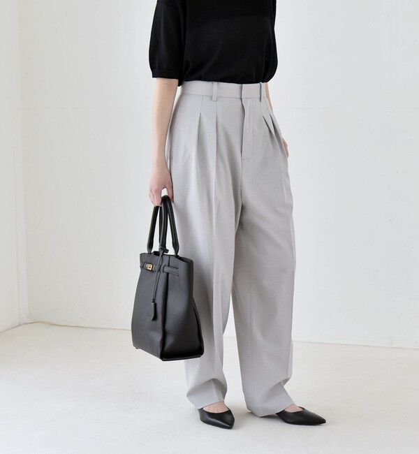 quaranciel「【美シルエット/ウエストゴム】quaranciel:〈通気性/遮熱/吸水速乾〉イージー テーパード パンツ」|その他|