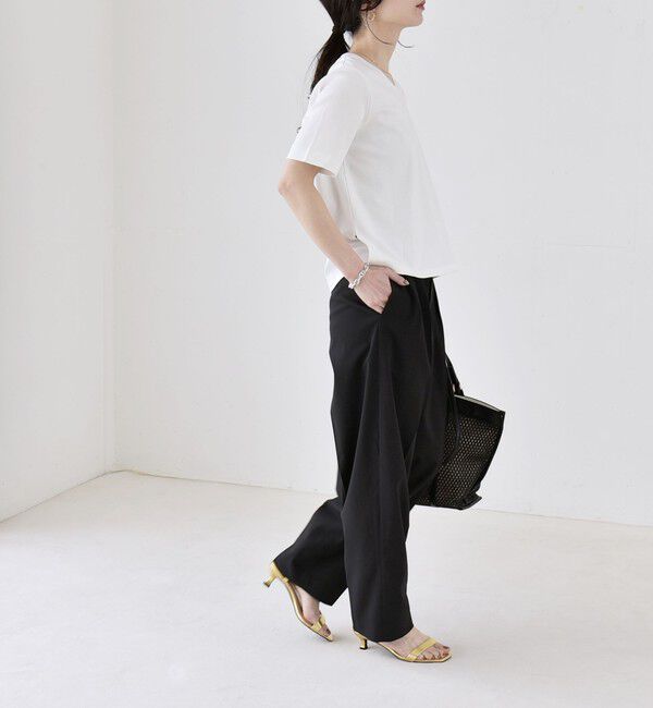 quaranciel「【美シルエット/ウエストゴム】quaranciel:〈通気性/遮熱/吸水速乾〉イージー テーパード パンツ」|その他|