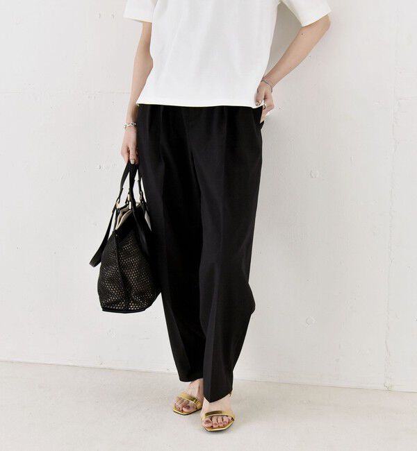 quaranciel「【美シルエット/ウエストゴム】quaranciel:〈通気性/遮熱/吸水速乾〉イージー テーパード パンツ」|その他|