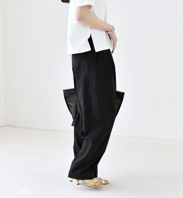 quaranciel「【美シルエット/ウエストゴム】quaranciel:〈通気性/遮熱/吸水速乾〉イージー テーパード パンツ」|その他|