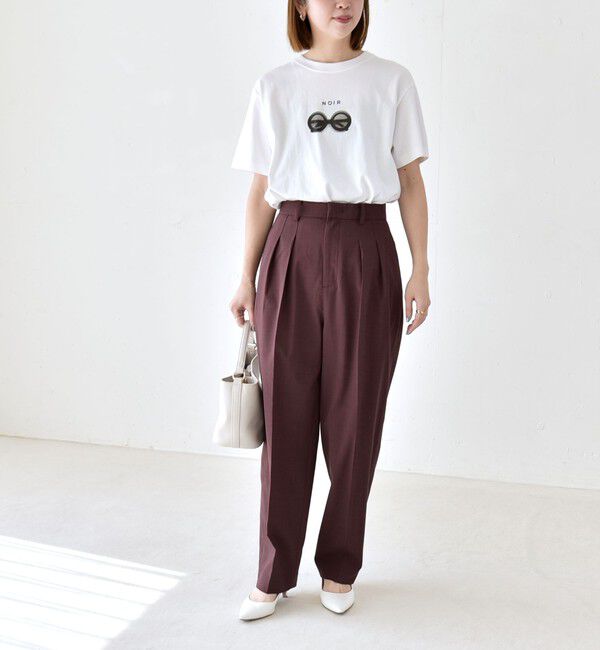 quaranciel「【美シルエット/ウエストゴム】quaranciel:〈通気性/遮熱/吸水速乾〉イージー テーパード パンツ」|その他|