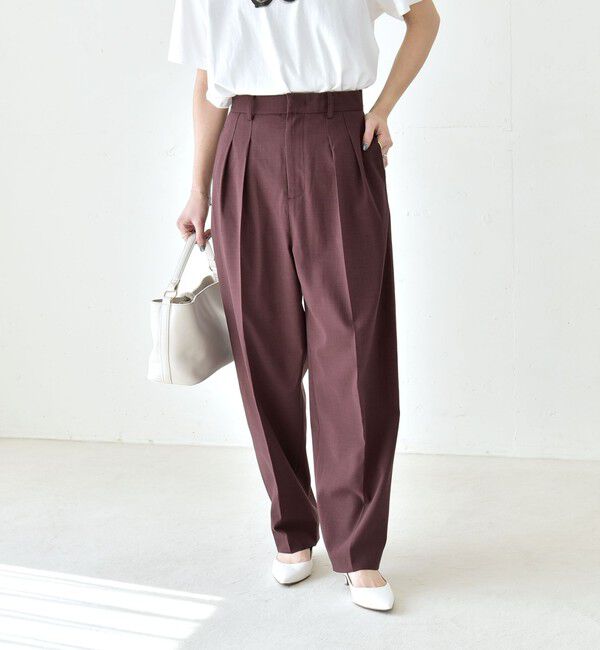 quaranciel「【美シルエット/ウエストゴム】quaranciel:〈通気性/遮熱/吸水速乾〉イージー テーパード パンツ」|その他|