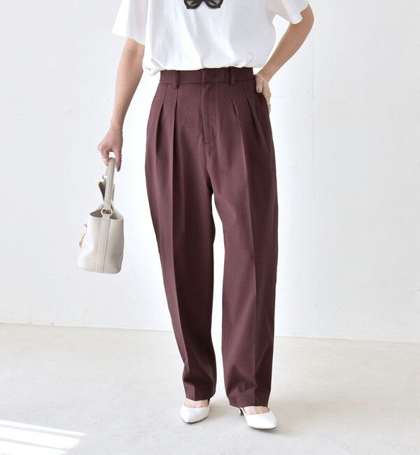 quaranciel「【美シルエット/ウエストゴム】quaranciel:〈通気性/遮熱/吸水速乾〉イージー テーパード パンツ」|その他|