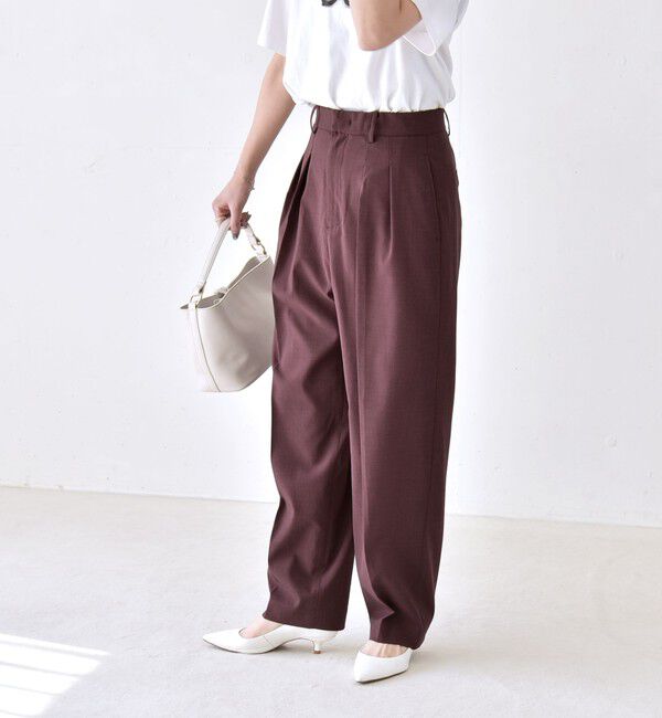 quaranciel「【美シルエット/ウエストゴム】quaranciel:〈通気性/遮熱/吸水速乾〉イージー テーパード パンツ」|その他|