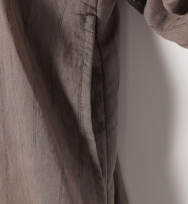 SHIPS any「《予約》SHIPS any:〈洗濯機可能〉リネン ミックス ボリュームスリーブ ストライプ ワンピース」|ワンピース|