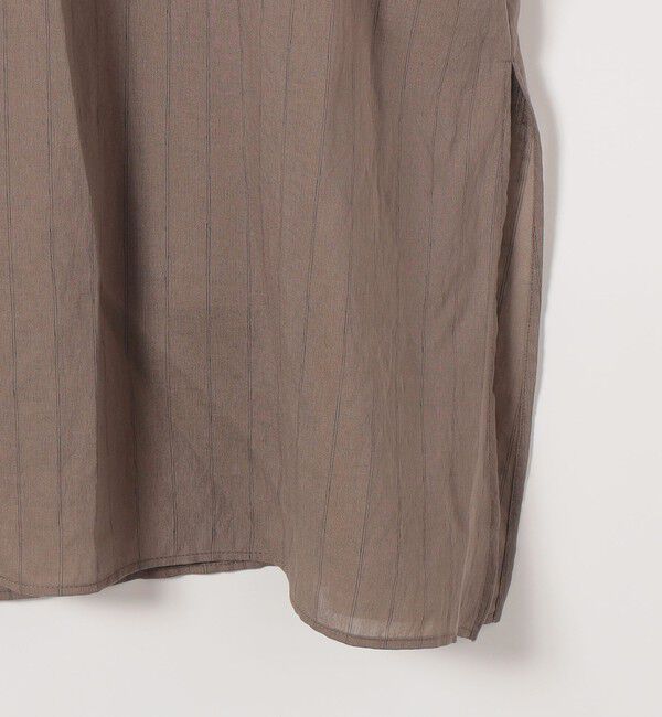 SHIPS any「《予約》SHIPS any:〈洗濯機可能〉リネン ミックス ボリュームスリーブ ストライプ ワンピース」|ワンピース|