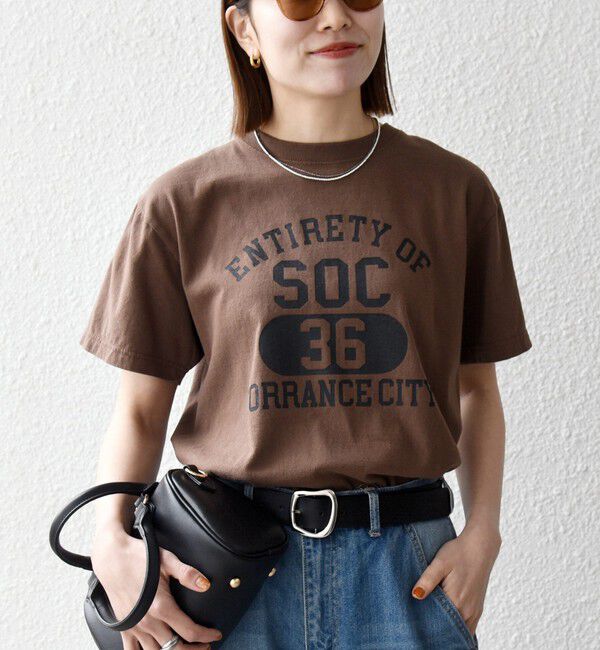 SHIPS any「GULFCOAST SPORTSWEAR:〈洗濯機可能〉ヴィンテージ ライク グラフィック TEE」|Tシャツ・カットソー|ブラウン