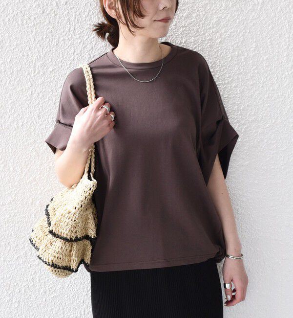 SHIPS Colors 「《予約》SHIPS Colors:〈手洗い可能〉スムース 2WAYスリーブ ニュアンス TEE◆」|Tシャツ・カットソー|